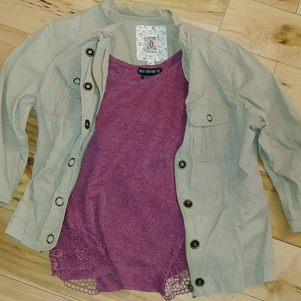 Tan light weight jacket with tank